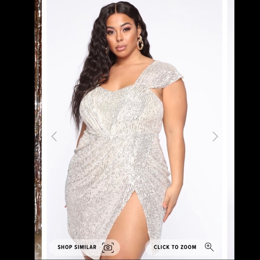 Silver Plus size sequin dress
